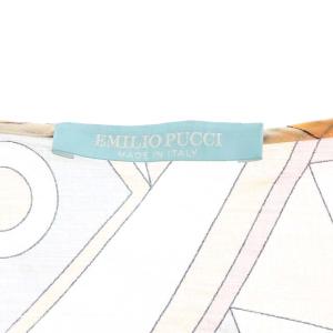 Emilio Pucci プッチ柄 フロントレースアップ ブラウス 七分袖 シルク混 マルチカラー