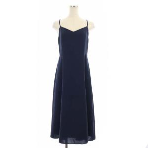 BLUE LABEL CRESTBRIDGE 22SS セットアップ 上下 ブラウス バルンスリーブ 長袖 キャミワンピ ノースリーブ Vネック ロング 36 紺 ネイビー