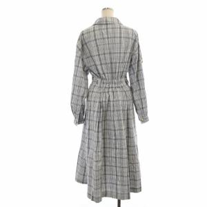 Diagram GRACE CONTINENTAL 23SS トレンチシャツワンピース チェック ロング 長袖 36 白 黒 ホワイト ブラック