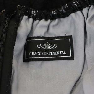 GRACE CONTINENTAL ホルターネックワンピース ノースリーブ ミモレ丈 ロング タイト スパンコール レース 38 黒 スモークブルー ブラック
