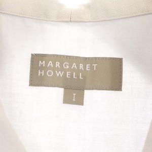 MARGARET HOWELL 22SS LINEN VOILE ビックカラーシャツ ブラウス 半袖 リネン 1 ライトグレー