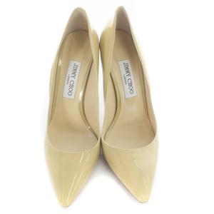 JIMMY CHOO パンプス エナメル ポインテッドトゥ ピンヒール 39 26cm べージュ