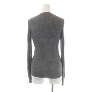Drawer 18G リブクルーネックニット セーター 薄手 長袖 カシミヤ シルク混 2 グレー