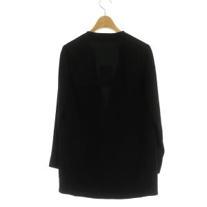 Theory 22SS Powder Crepe CL Collarless JK ジャケット ノーカラー カラーレス 00 黒 ブラック