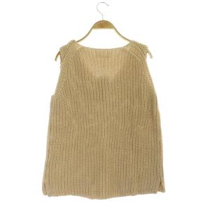 ebure 21SS ソフト片畦コットン Vネックニットベスト ブルオーバー ベージュ