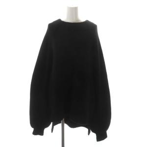 ベーネウールニットプルオーバー セーター チュニック丈 長袖 38 黒 ブラック