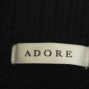 ADORE ベーネウールニットプルオーバー セーター チュニック丈 長袖 38 黒 ブラック