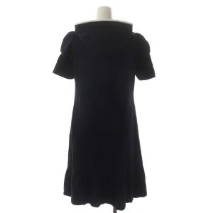 M'S GRACY 22年 ジップパーカーワンピース 膝丈 半袖 インナー付き 36 紺 ネイビー