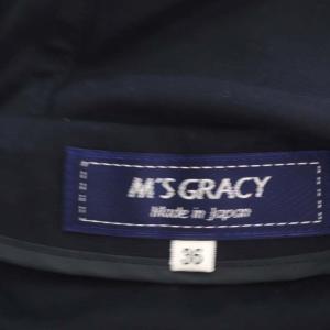 M'S GRACY 22年 ジップパーカーワンピース 膝丈 半袖 インナー付き 36 紺 ネイビー