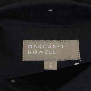 MARGARET HOWELL ドット柄半袖シャツ 1 黒 白 ブラック ホワイト
