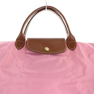 Longchamp ルプリアージュ トートバッグ ハンドバッグ 切替 ピンク 茶色 ブラウン