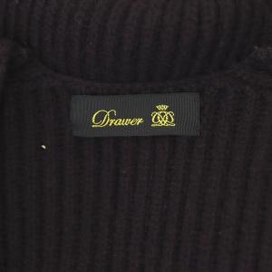 Drawer FALL1 7G畔編みフォックスファー カーディガン カシミヤ混 パープル