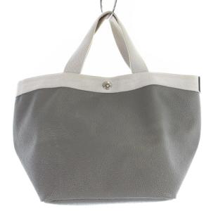 舟型トート ハンドバッグ ロゴ グレー 707GP