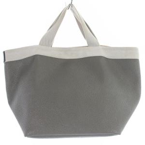 Hervé Chapelier 舟型トート ハンドバッグ ロゴ グレー 707GP