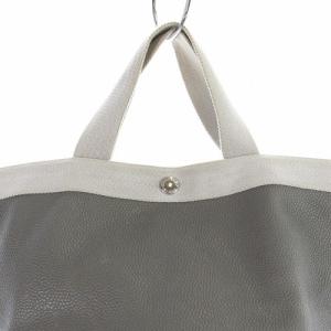 Hervé Chapelier 舟型トート ハンドバッグ ロゴ グレー 707GP