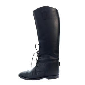 GOLDEN GOOSE ロングブーツ レザー 37 24cm 黒 ブラック