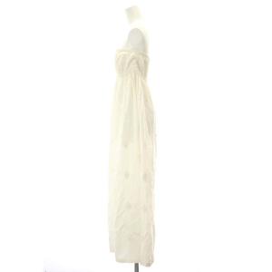 MYLAN 刺繍ベアワンピース ロング マキシ シルク混 F オフホワイト