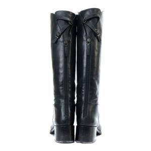 SARTORE ブーツ ロング チャンキーヒール レザー 36.5 23.5cm ダークネイビー