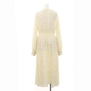 BAUM UND PFERDGARTEN ドットワンピース ロング 長袖 水玉 36 アイボリー 黒 ブラック /ES OS