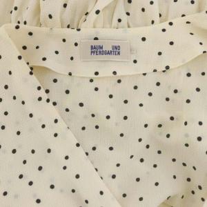 BAUM UND PFERDGARTEN ドットワンピース ロング 長袖 水玉 36 アイボリー 黒 ブラック /ES OS