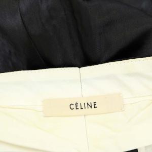 CELINE フィービー ファイロ 異素材切り替え スラックスパンツ ボタンフライ 34 黒 ブラック