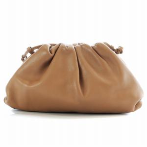 BOTTEGA VENETA 585852 THE POUCH ショルダーバッグ ギャザー カーフレザー ブラウン