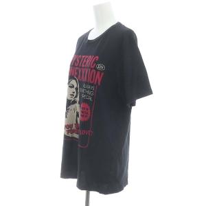 HYSTERIC GLAMOUR ガールプリントTシャツ カットソー 半袖 L 黒 オフホワイト チェリーピンク