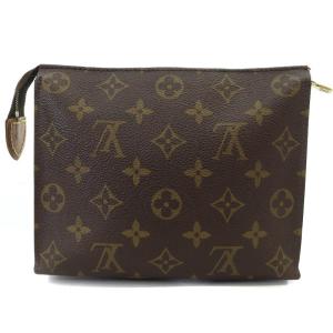 LOUIS VUITTON モノグラムポシェット トワレット19化粧 ポーチ モノグラムキャンバス 茶 ブラウン M47544