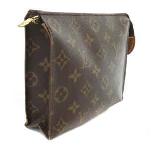 LOUIS VUITTON モノグラムポシェット トワレット19化粧 ポーチ モノグラムキャンバス 茶 ブラウン M47544