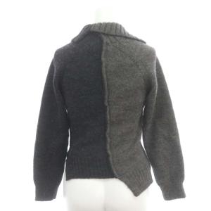 JUNYA WATANABE コムデギャルソン AD2007 バイカラーコンパクトカーディガン S グレー チャコール