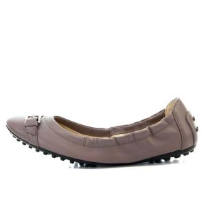 TOD'S ドライビングシューズ バレエ パンプス フラット ベルトデザイン レザー 36.5 23.5cm 紫 パープル