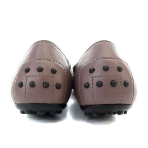 TOD'S ドライビングシューズ バレエ パンプス フラット ベルトデザイン レザー 36.5 23.5cm 紫 パープル