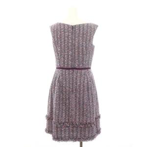 TOCCA ワンピース ひざ丈 ツイード ノースリーブ 0 マルチカラー