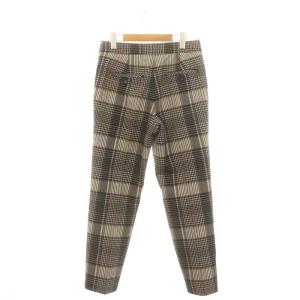 CYCLAS テーパードパンツ チェック ウール混 36 黒 茶 白