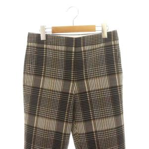 CYCLAS テーパードパンツ チェック ウール混 36 黒 茶 白