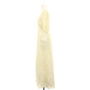 Ameri VINTAGE MEDI CRUMPLE COTTON LACE DRESS ワンピース ロング 七分袖 刺繍 オフホワイト