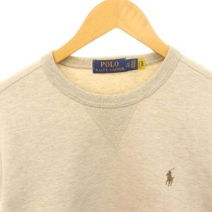 POLO RALPH LAUREN トレーナー スウェット 長袖 ロゴ 刺繍 XS ベージュ