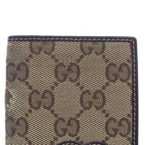 GUCCI グッチシマ GGキャンバス ハート パスケース カードケース 名刺入れ 茶色 ブラウン