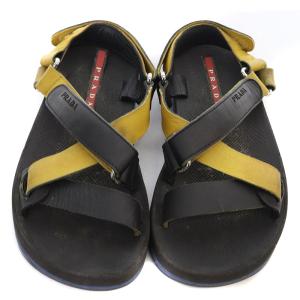 PRADA LINEA ROSSA ベルクロ スポーツサンダル ストラップ ロゴ 5.5 26.5cm 紺 ネイビー 黒 ブラック /SR1