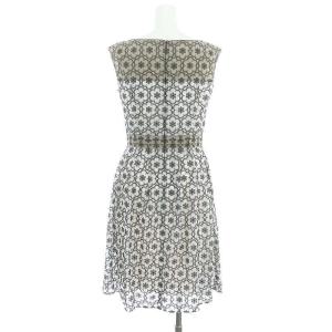 TOCCA 洗える! LITTLE ANGEL ドレス ワンピース 膝丈 刺繍 ノースリーブ 0 白 黒 グレージュ