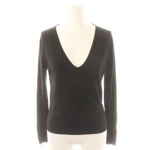 ニット セーター 長袖 プルオーバー Vネック カシミヤ 38 S 黒 ブラック /YQ OS