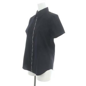 BURBERRY BLUE LABEL シャツ 半袖 チェック コットン 38 黒 ブラック
