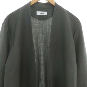 marka  23SS LAPELLESS SHIRT JACKET ノーカラー ジャケット ノーカラー シングル ウール 1 S カーキグレー