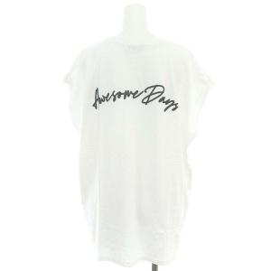 JOURNAL STANDARD relume 24SS 刺繍ロゴフレンチTシャツ カットソー 半袖 F 白 黒 ホワイト ブラック