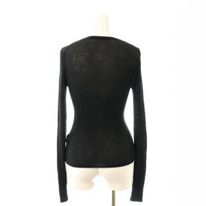 Plage 24SS whisper cotton rib カーディガン 長袖 フロントボタン コットン F 黒 ブラック