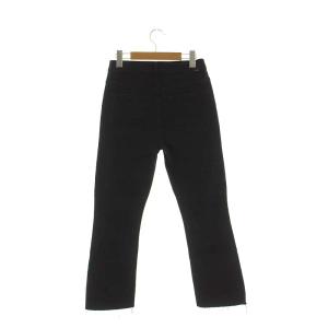 MOTHER INSIDER CROP STEP FRAY デニムパンツ フレア ストレッチ カットオフ 26 黒 ブラック