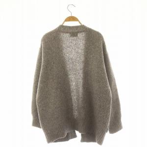 UNITED ARROWS 23AW FLUFFY Vネック カーディガン 長袖 アルパカ混 ウール混 杢グレー