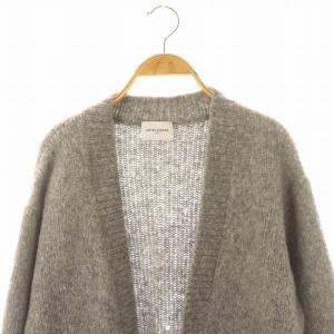 UNITED ARROWS 23AW FLUFFY Vネック カーディガン 長袖 アルパカ混 ウール混 杢グレー