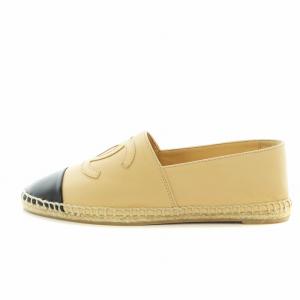 CHANEL ココマーク エスパドリーユ スリッポン 37 ベージュ