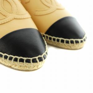 CHANEL ココマーク エスパドリーユ スリッポン 37 ベージュ